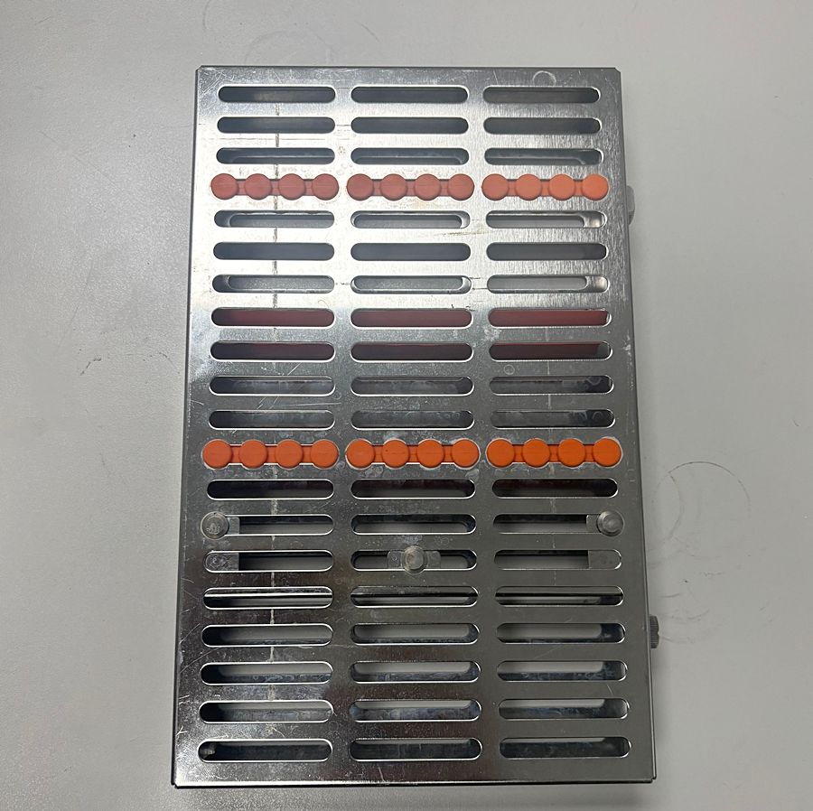 Hu-Friedy Sterilization Cassette (Orange) (10 1/2" x 6 1/2" x 1 1/4") *Used