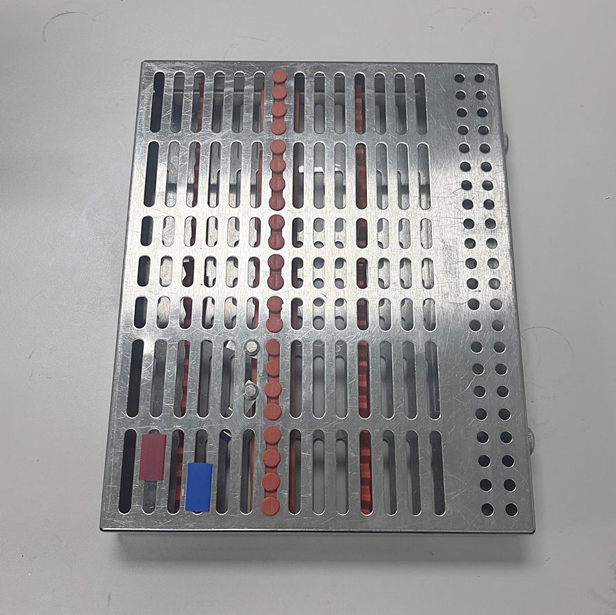 Hu-Friedy Sterilization Cassette (Dark Orange) (11 1/2 Hu-Friedy Sterilization Cassette (Dark Orange) (11 1/2" x 9" x 1 1/4") *Used