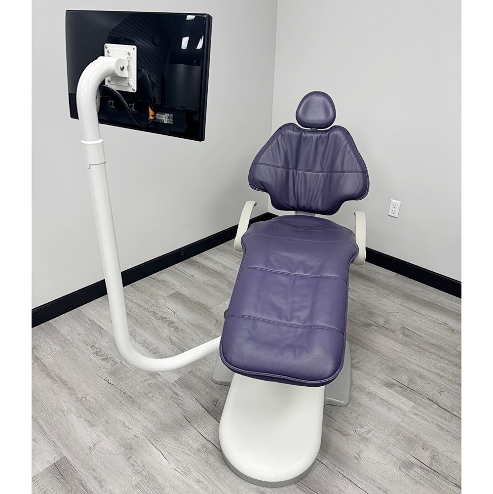 ADEC 511 Dental Patient Chair w/ Radius Monitor Mount & Screen - Good Used Ultraleather Upholstery, Purple *Refurbished