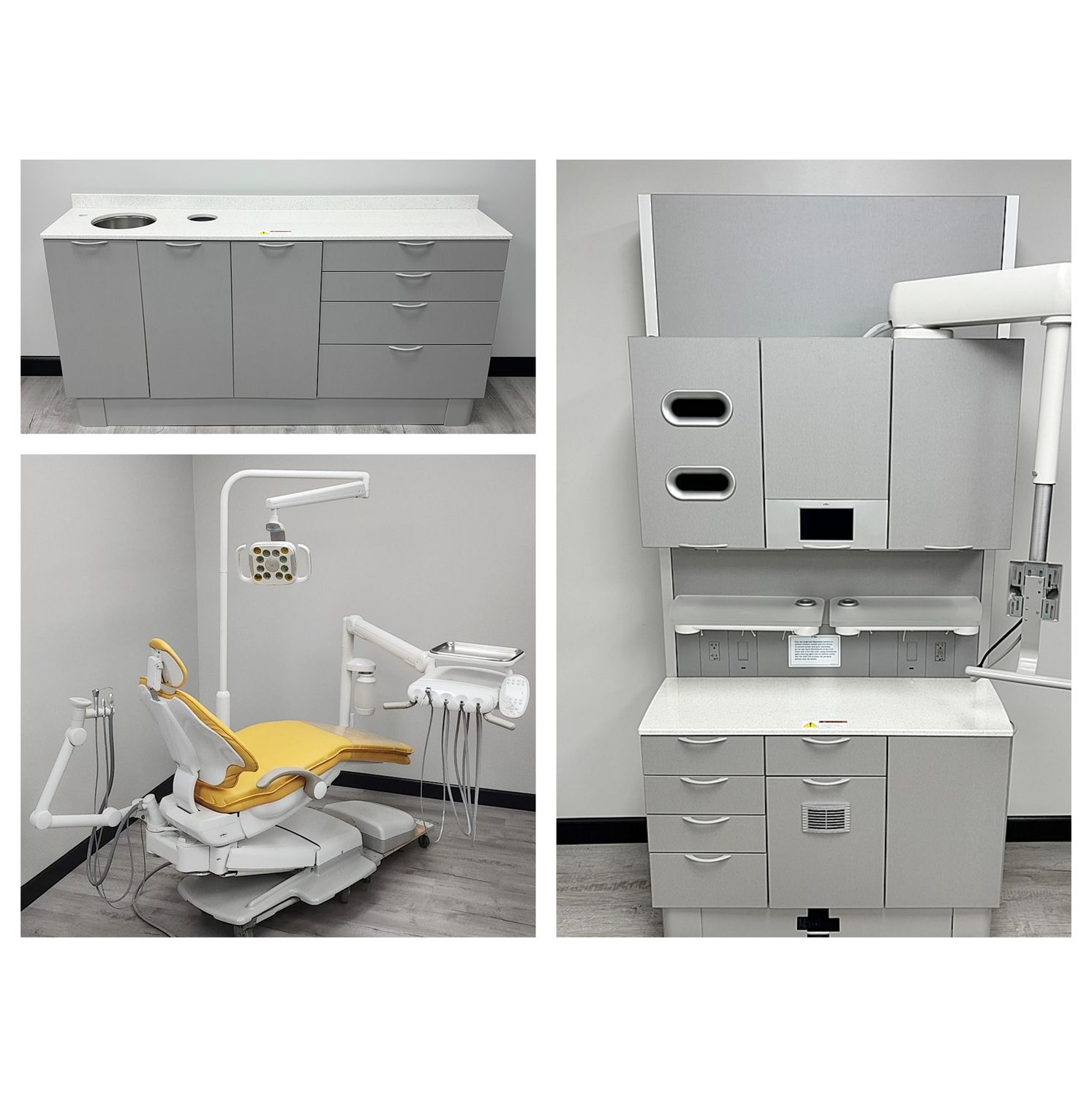 ADEC INSPIRE / 511 Complete 1 Room Dental Office Suite - Inspire 591 Rear Treatment, Inspire 593 Side Cabinet, Adec 511 Operatory Chair w/ 532 Delivery Unit, Deluxe Touchpad, 551 Asst. Pkg. 571LED