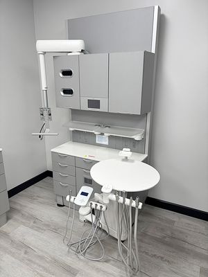ADEC 591 Inspire Series (44"W) Rear Treatment Dental Cabinet w/ Top Mounted Sliding Monitor Mount - ADEC NEW DESIGN 541 Dr. Delivery - Assistant Pkg.