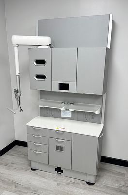 ADEC 591 Inspire Series (44"W) Rear Treatment Dental Cabinet w/ Top Mounted Sliding Monitor Mount - NEW (OPEN BOX)