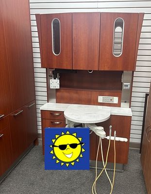 MCC Custom Dental Rear Treatment Cabinet w/ Assist. Pkg. Wild Cherry Laminate *Excellent Used Condition