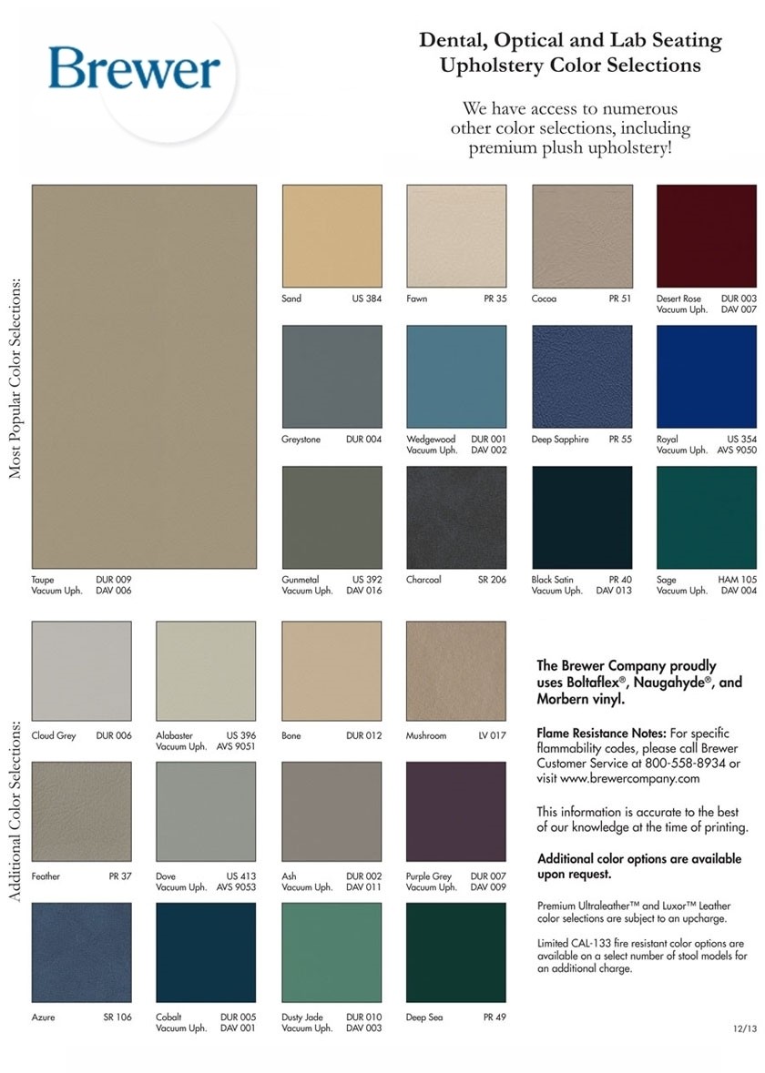 Brewer Standard Vinyl Color Chart
