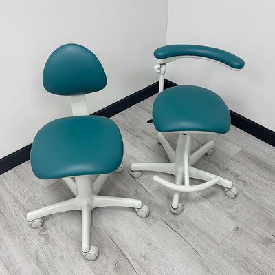 Midmark Dental Stool Set - (Doctor 153811) (Assistant 153812) - New Vinyl Upholstery, Color of Choice *Refurbished (Grotto) Midmark Dental Stool Set - (Doctor 153811) (Assistant 153812) - New Vinyl Upholstery, Color of Choice *Refurbished (Grotto)