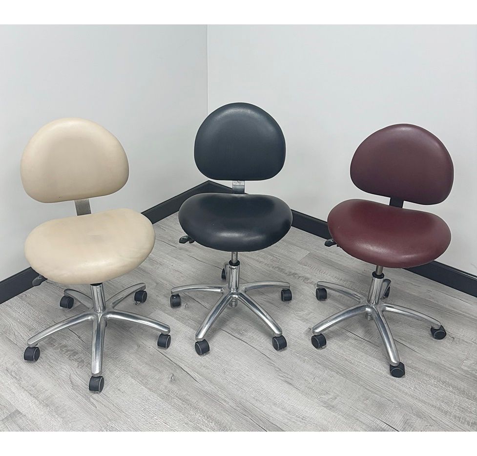 Galaxy Dental Doctor Stool w/ Tilt & Recline Feature *Refurbished (NEW Vinyl Upholstery)