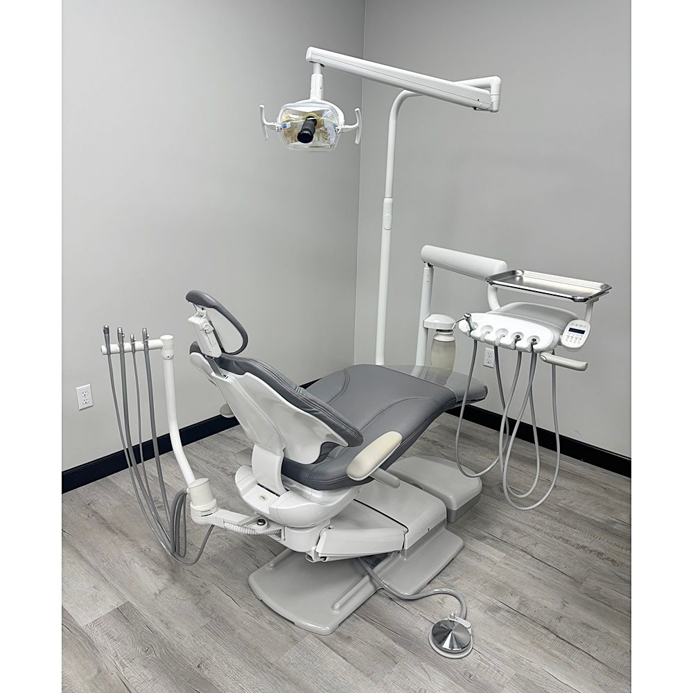 ADEC 411 Dental Operatory Chair w/ Adec 332 Delivery, 351 Assistant, 371 Light - New Ultraleather Upholstery, Color of Choice *Refurbished