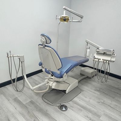 ADEC 1221 Decade Plus Dental Operatory Package - Wide Back Seat - Seamless Vinyl - Blue Upholstery *Certified Used