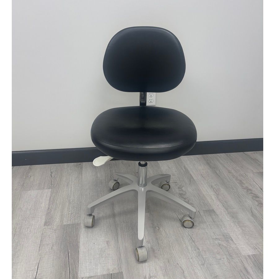 ADEC 1601 (Surf or White) Dental Doctor Stool - Good Used Ultraleather Upholstery (Raven Wing) ADEC 1601 (Surf or White) Dental Doctor Stool - Good Used Ultraleather Upholstery (Raven Wing)
