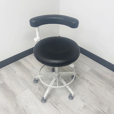 ADEC 1622 (Surf or White) Dental Assistant Stool - Good Used Ultraleather Upholstery (Raven Wing) ADEC 1622 (Surf or White) Dental Assistant Stool - Good Used Ultraleather Upholstery (Raven Wing)