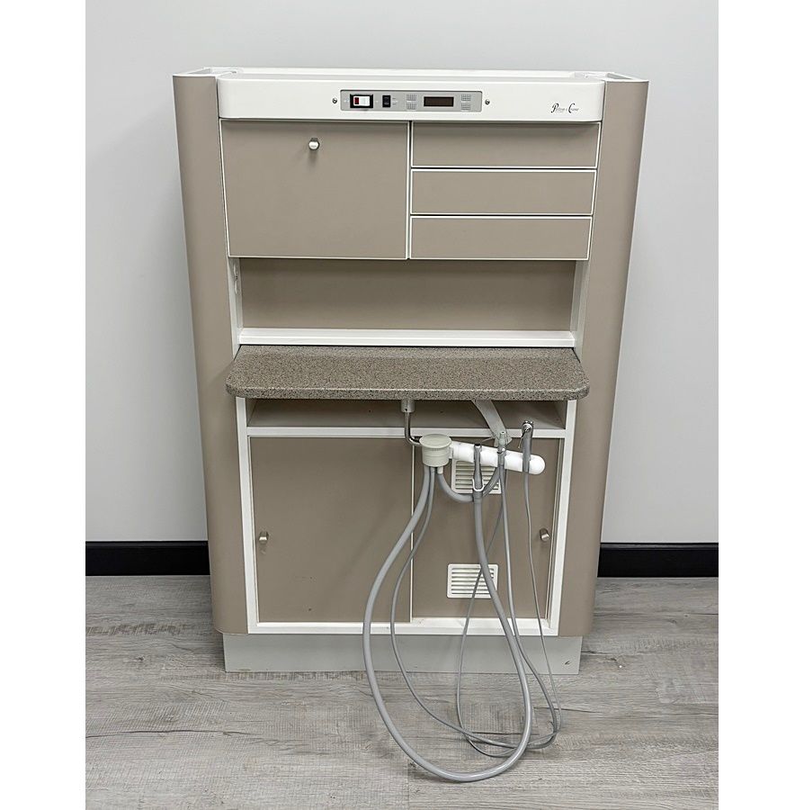 Pelton & Crane Dental Rear Treatment Cabinet w/ Assist. Pkg. * Certified Used Condition (Oyster Laminate)