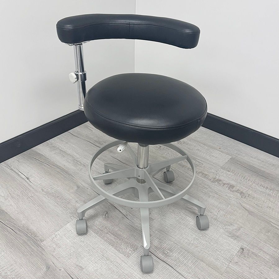 ADEC 1620 Dental Assistant Stool - New Raven Wing Ultraleather Upholstery *Refurbished ADEC 1620 Dental Assistant Stool - New Raven Wing Ultraleather Upholstery *Refurbished