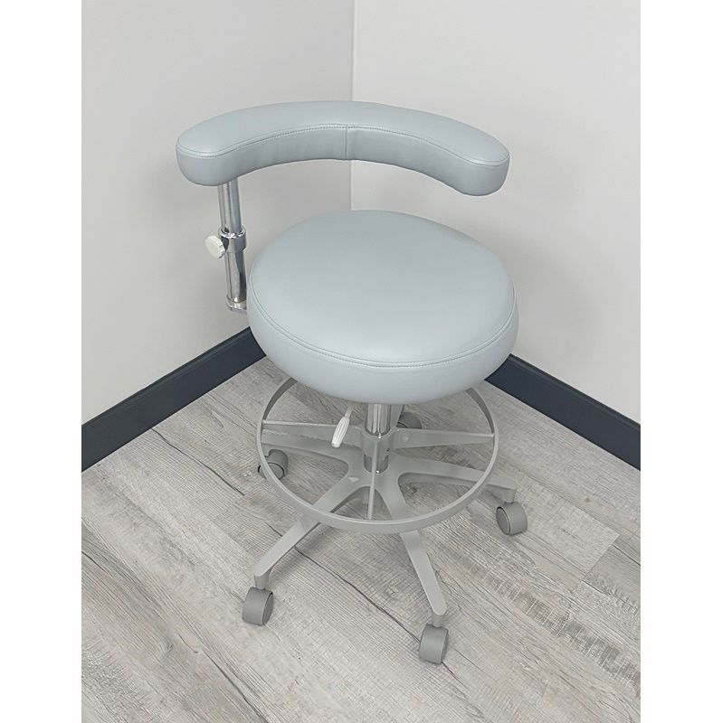 ADEC 1620 Dental Assistant Stool - New Dove Ultraleather Upholstery *Refurbished