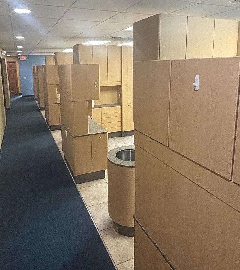 5 ROOM ADEC Operatory Cabinet Package (10 Cabinets Total) - Limber Maple, Quarry Melange Countertop *Excellent Used Condition