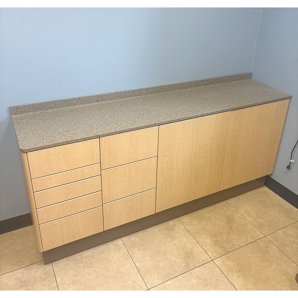 ADEC 5531 Dental Side Cabinet - NO Sink & Faucet - Solid Surface Countertop (72 ADEC 5531 Dental Side Cabinet - NO Sink & Faucet - Solid Surface Countertop (72"L) - Limber Maple *Excellent Used Condition