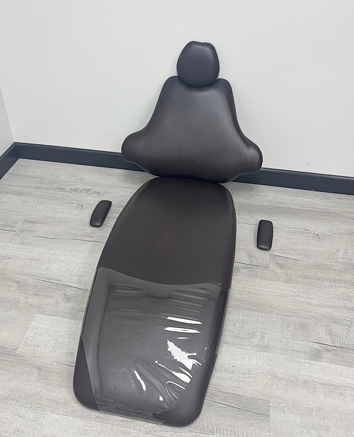 DCI Edge Series 5 Dental Chair Upholstery Kit *NEW (Ultraleather Brown) Wide Back Seat - Arm Rests