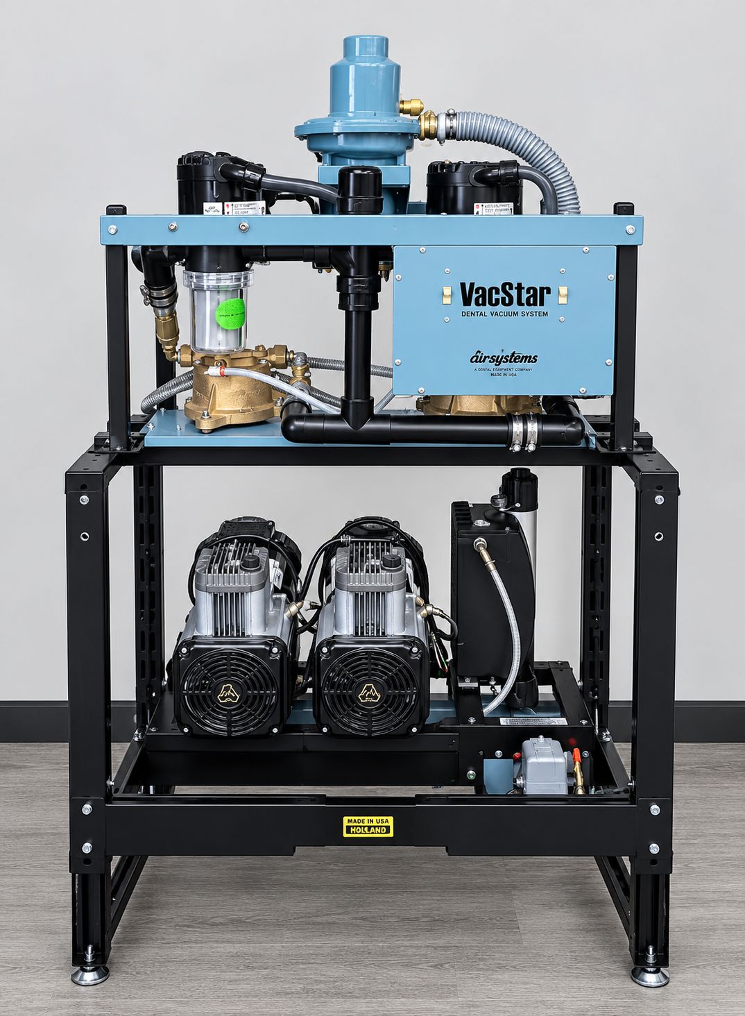 Mechanical Room Special - Air Techniques AirStar 30 Compressor & VacStar 80H Wet Vacuum w/ Rack Stand *Refurbished Mechanical Room Special - Air Techniques AirStar 30 Compressor & VacStar 80H Wet Vacuum w/ Rack Stand *Refurbished