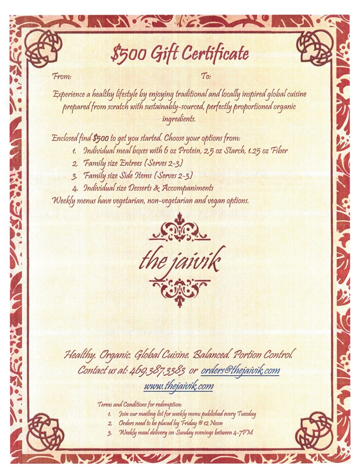 Gift Certificate - Platinum