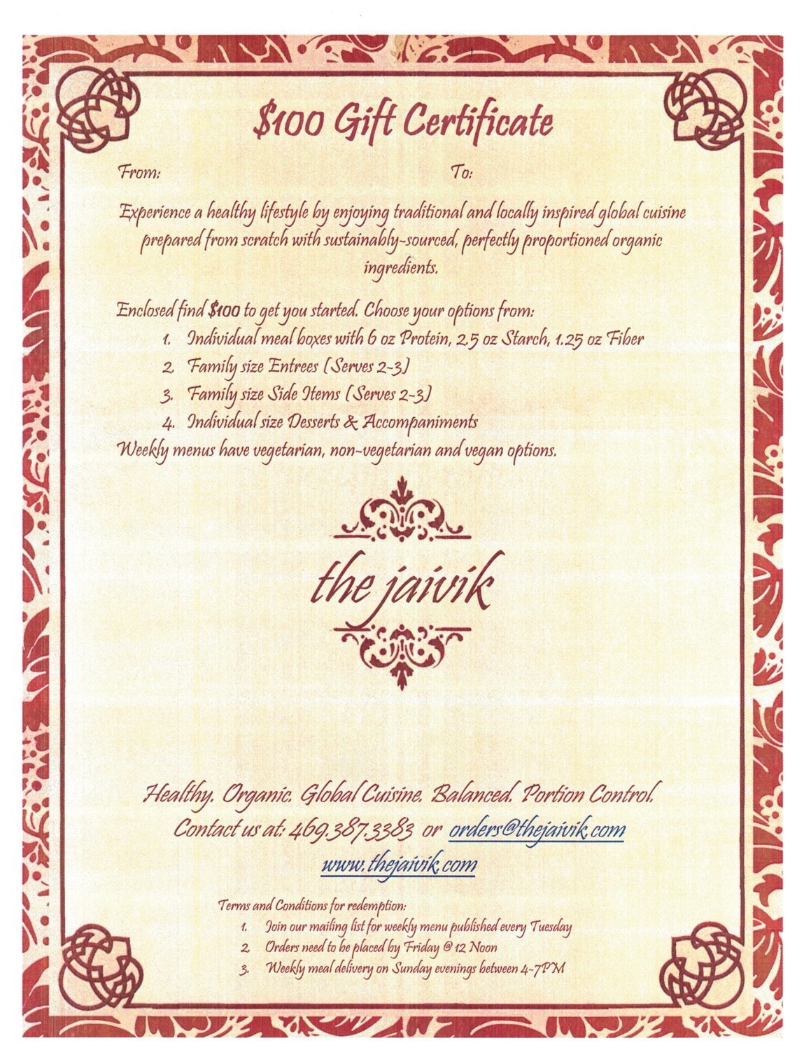 Gift Certificate - Gold