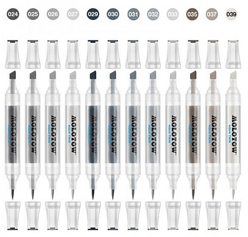 Molotow aqua twin complete set grey