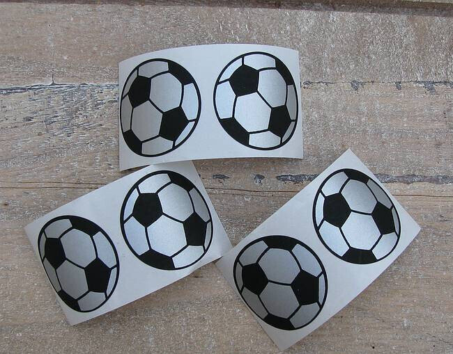 Kras stickers voetbal 6 stuks