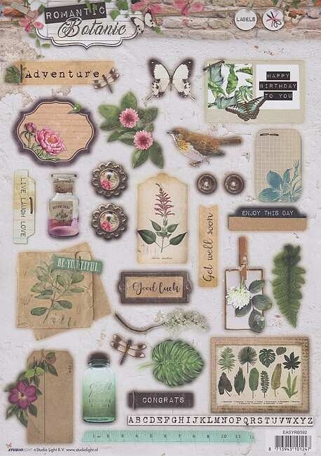 Die cut sheet Romantic Botanic