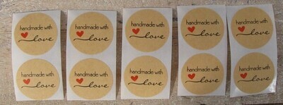 Ronde sticker Handmade with love
