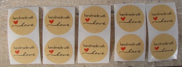 Ronde sticker Handmade with love