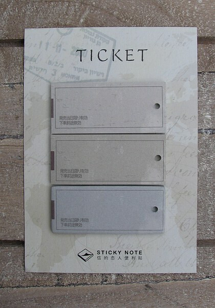 Sticky notes papers ticket