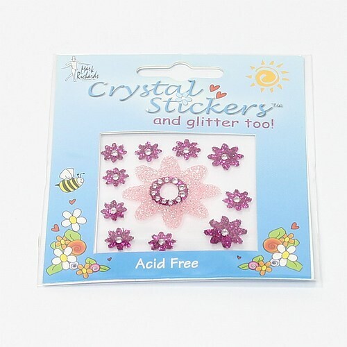 Cristal glitter stickers flowers