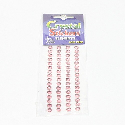 Cristal stickers elements round roze