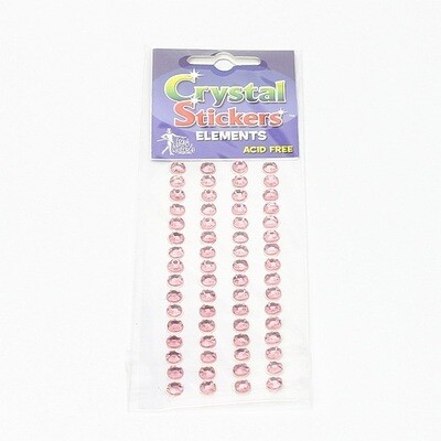 Cristal stickers elements round roze