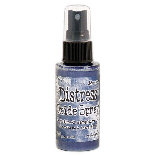 Distress oxide spray chipped sapphire