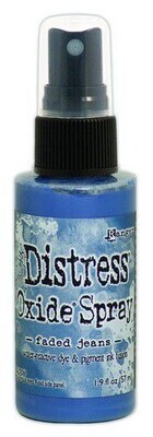 Distress oxide spray faded jeans