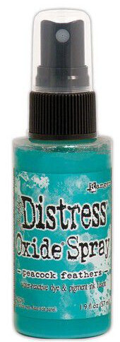Distress oxide spray peacock feathers