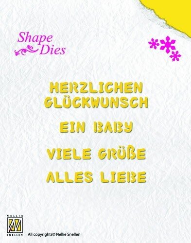 Nellie shape Dies Text German