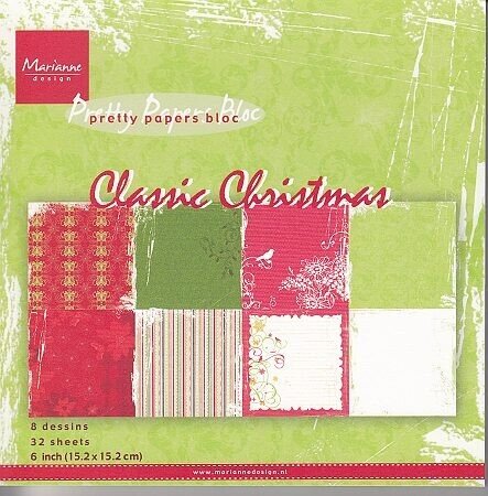 Pretty Paper Bloc clasic christmas 15 x 15