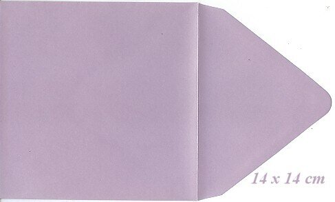 10 Vierkante metallic enveloppen 14 x 14 cm Mauve 120 gram