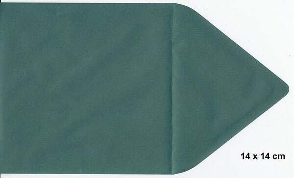 10 vierkante enveloppen 14 x 14 cm 90 gr kerstgroen