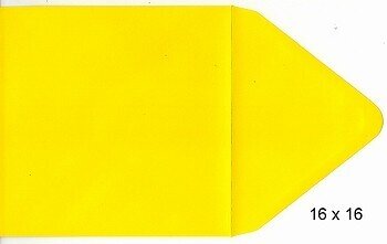 10 Vierkante enveloppen 16 x 16 cm boterbloemgeel
