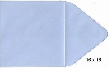 10 Vierkante enveloppen 16 x 16 cm ijsblauw