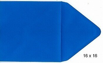 10 Vierkante enveloppen 16 x 16 cm koningsblauw