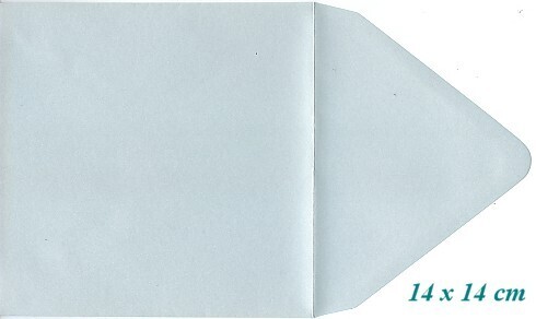 10 Vierkante metallic enveloppen 14 x 14 cm cyber 120 gram