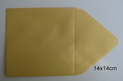 10 Vierkante enveloppen 14x14 cm parelmoer gold 120 gram