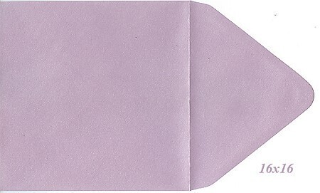 10 Vierkante metallic enveloppen 16 x 16 cm Mauve