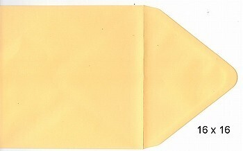 10 Vierkante enveloppen 16 x 16 cm chamois