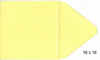 10 Vierkante enveloppen 16 x 16 cm Citroen geel