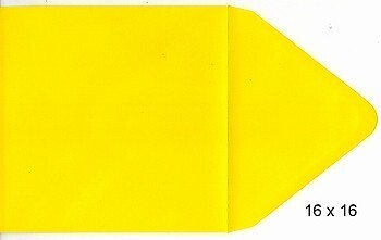 10 Vierkante enveloppen 16 x 16 cm boterbloemgeel