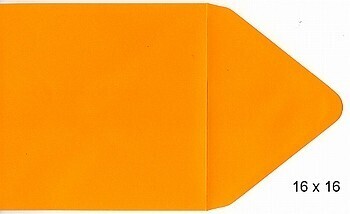 10 Vierkante enveloppen 16 x 16 cm licht oranje