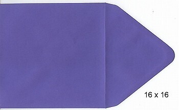 10 Vierkante enveloppen 16 x 16 cm seringblauw
